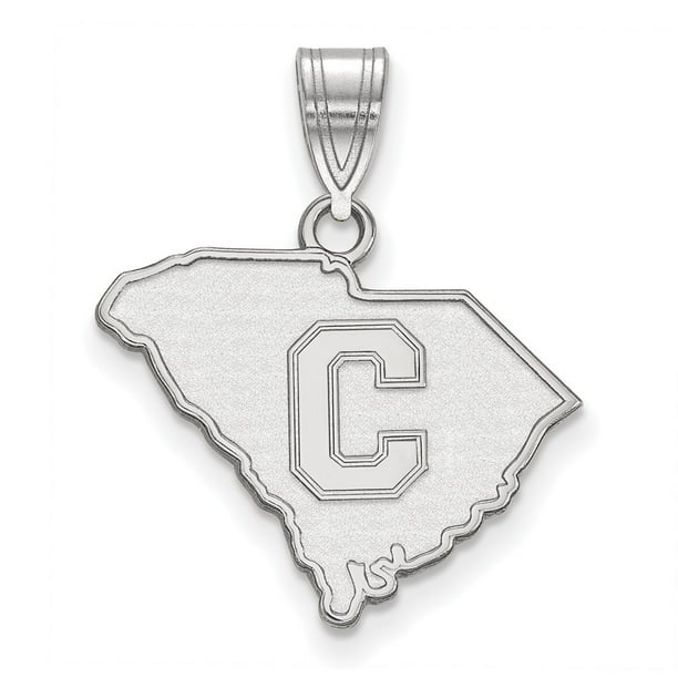 White Sterling Silver Charm Pendant South Carolina NCAA The Citadel 22 mm 15